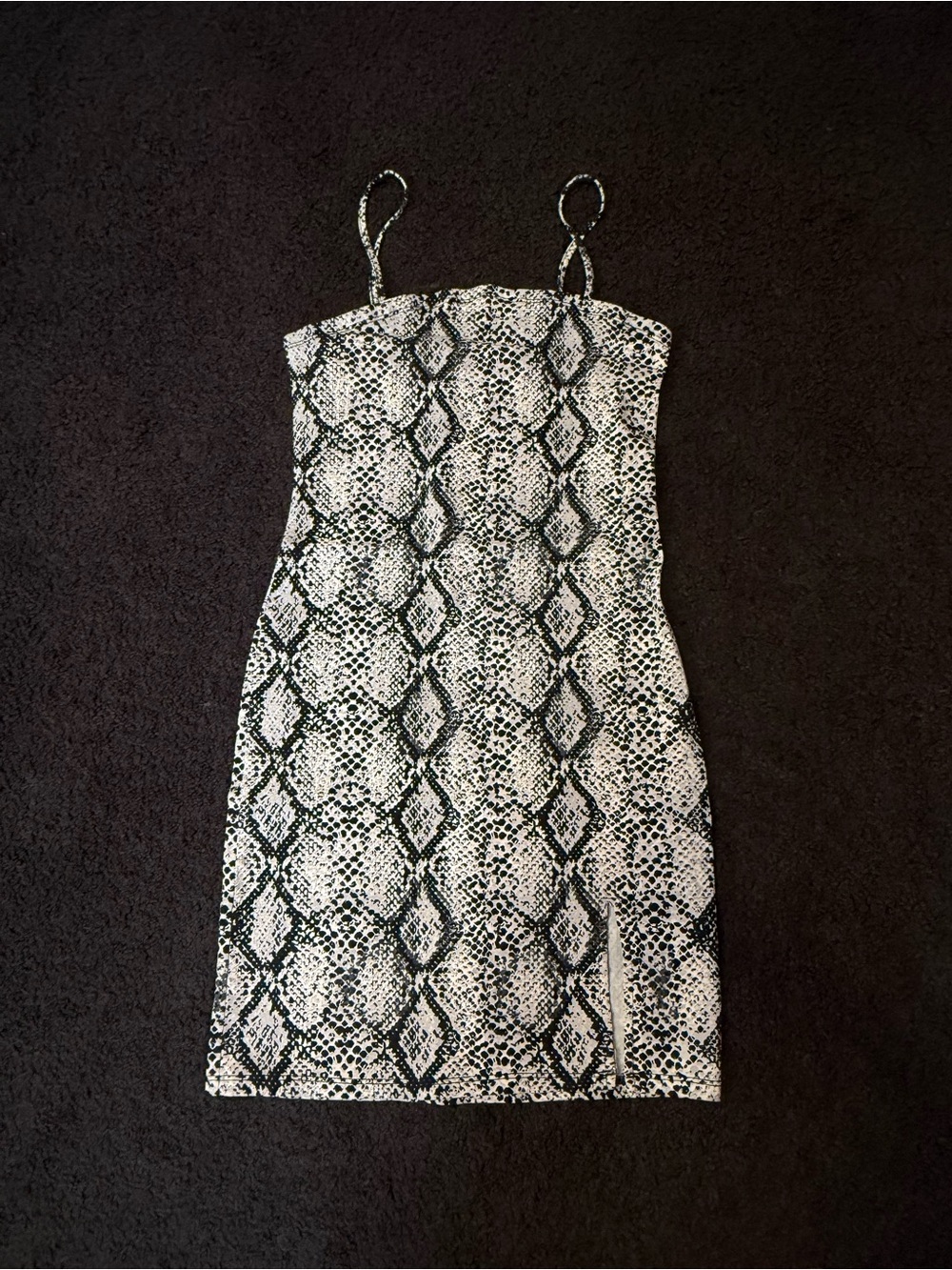 Garage Black and White Snake Print Mini Dress